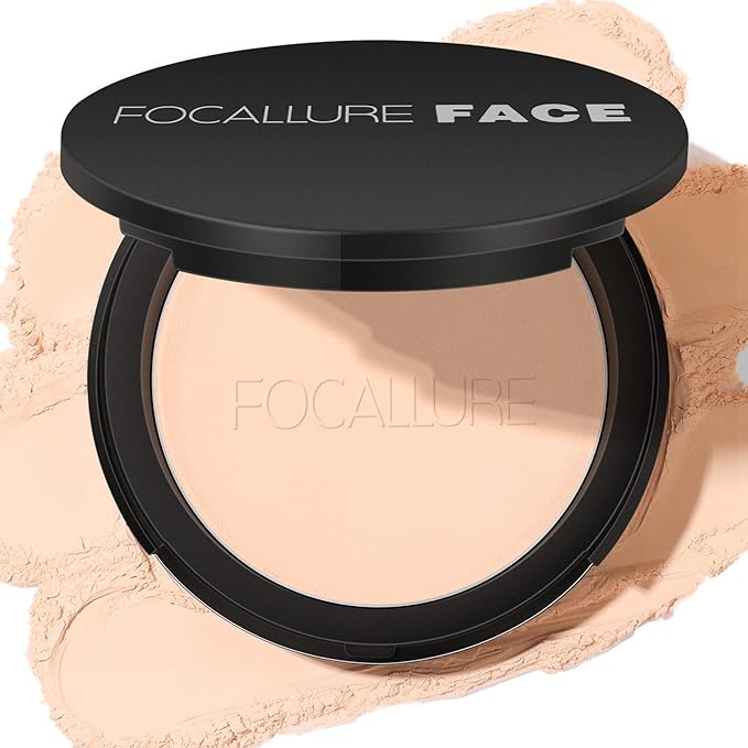 FOCALLURE 9 Colors Pressed Powder Waterproof Long-lasting Full Coverage Face Compact Setting Powder Makeup Foundation Cosmetics
