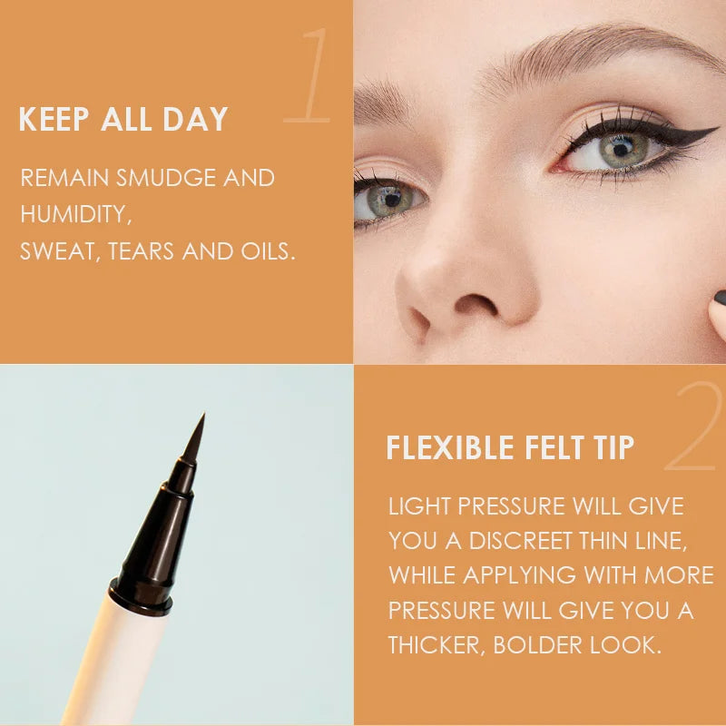 FOCALLURE Waterproof Long-lasting Black Liquid Eyeliner Ultra-thin Quick-Dry Smooth Eye Liner Pencil Eyes Makeup Cosmetics Tools