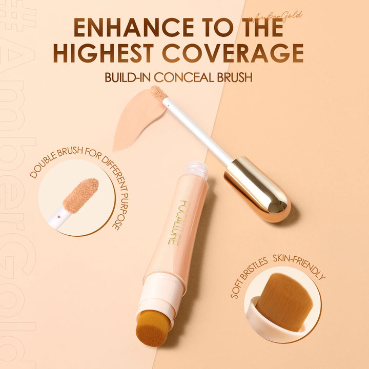 FOCALLURE Matte Flawless Face Concealer Long-lasting Full Coverage Concealing Liquid Foundation Cream for Face Makeup Cosmetics
