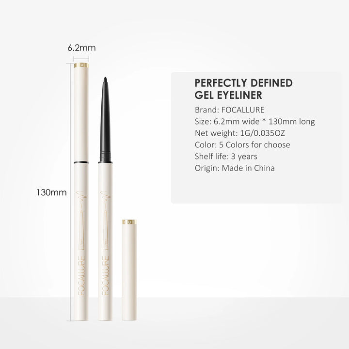 FOCALLURE Waterproof Ultra-slim Eyeliner Gel Pencil Soft High Pigment Professional Long-lasting Eyes Liner Makeup Tool Cosmetics