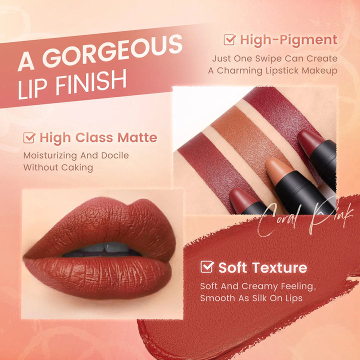 FOCALLURE 31 Colors Matte Lipstick Long Lasting Waterproof Sexy Lipbalm Non-Stick Lip Tint Lip Pencil Makeup Cosmetics for Women