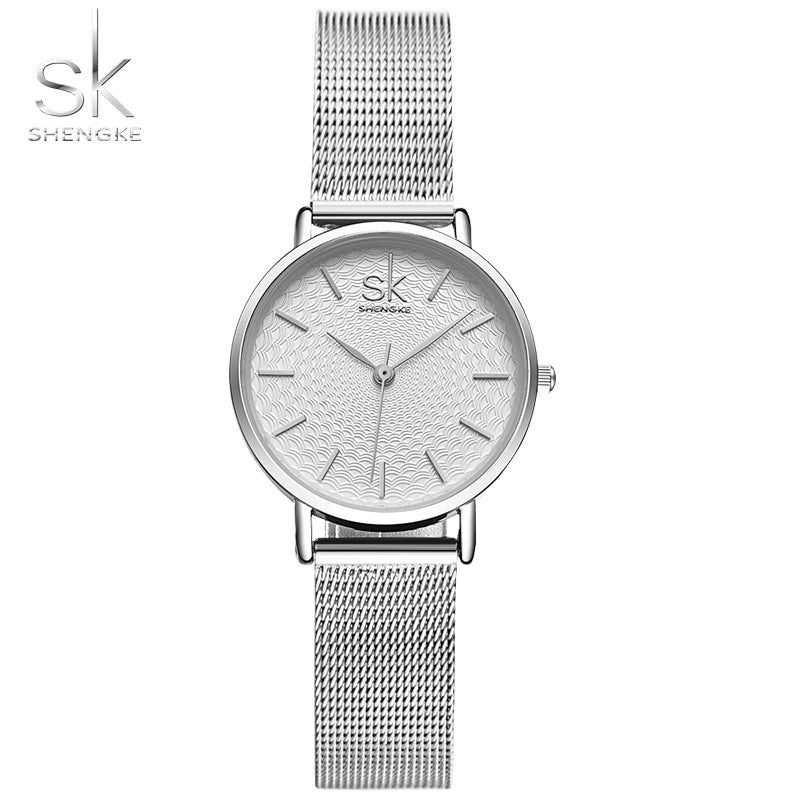 SK Women's Mesh Strap Quartz Watch