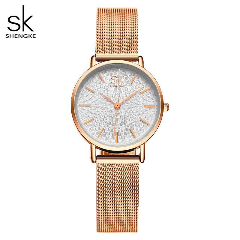 SK Women's Mesh Strap Quartz Watch