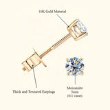 Classic Four-Claw 10k Pure Gold Moissanite Earrings