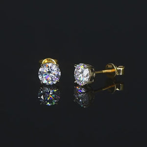 10K Pure Gold, 14K Pure Gold,moissanite earrings,moissanite stud earrings,moissanite jewelry,moissanite wedding bands,moissanite stone